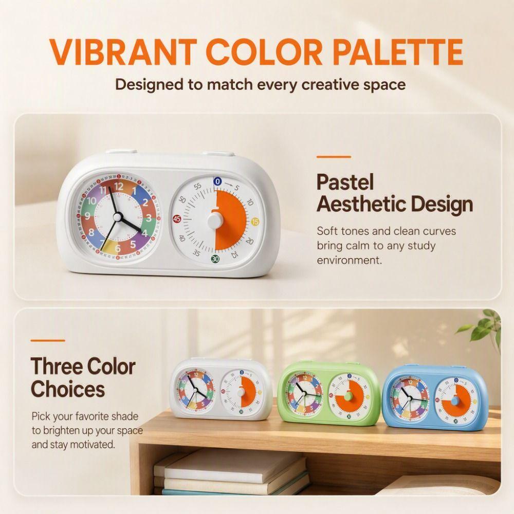 Timer Visivo a Doppio Schermo da 60 Minuti Timer Promemoria Timer da Cucina Apprendimento per Bambini