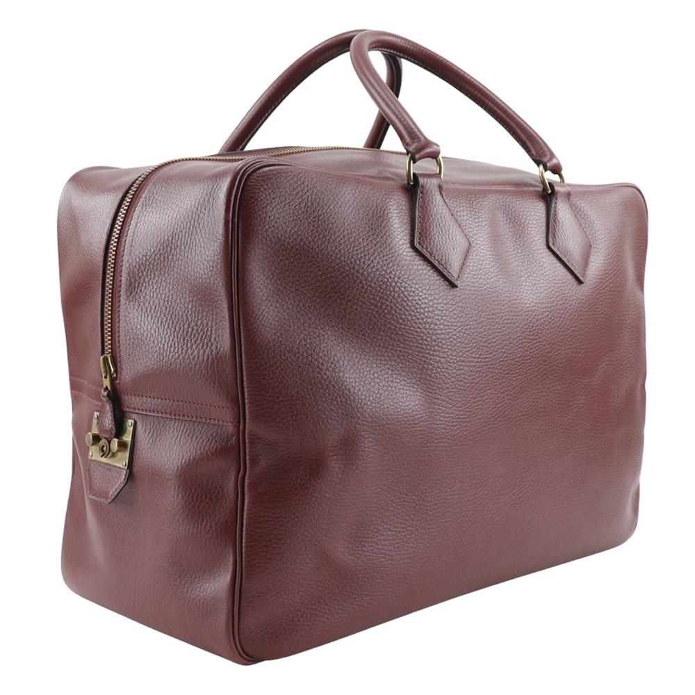 HERMES Plume45 Boston bag Bordeaux Ardenne Women Used