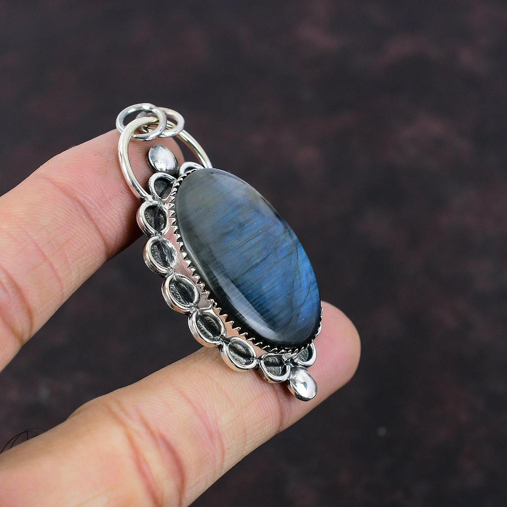 Labradorite Pendant 925 Sterling Silver Pendant Real Gemstone Pendant Handmade Brand New Pendant Labradorite Silver Jewelry Engagement Gift