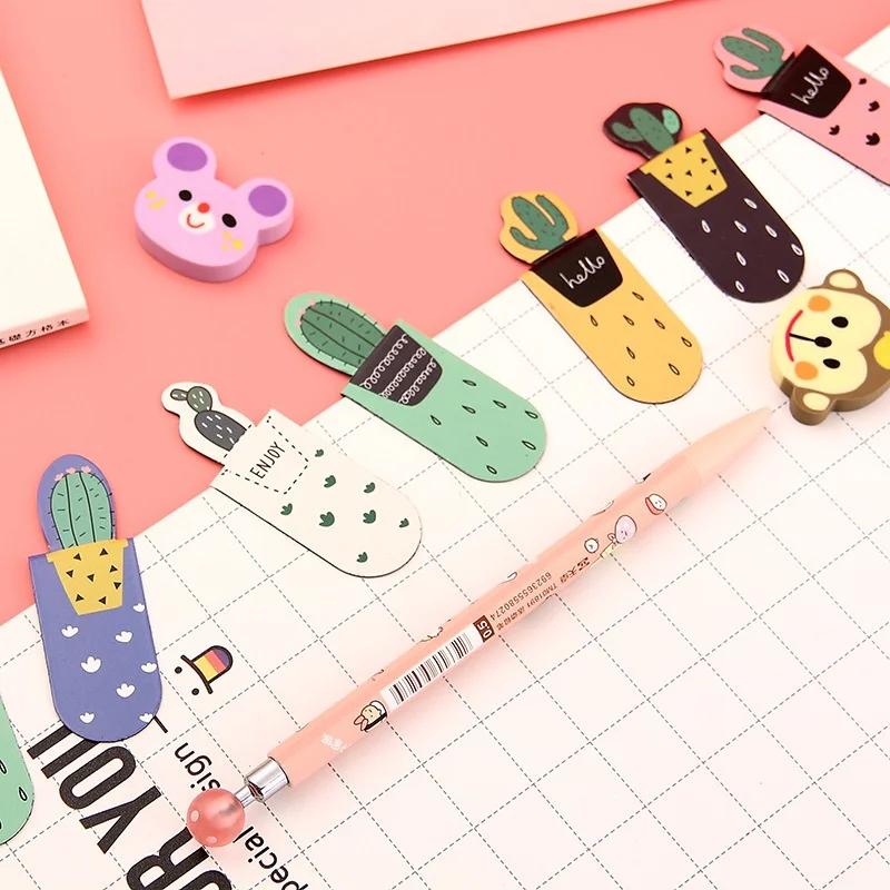 

3pcs /Set Fresh Cute Cactus Magnetic Bookmarks Books Marker of Page Student Stationery School Office Supply