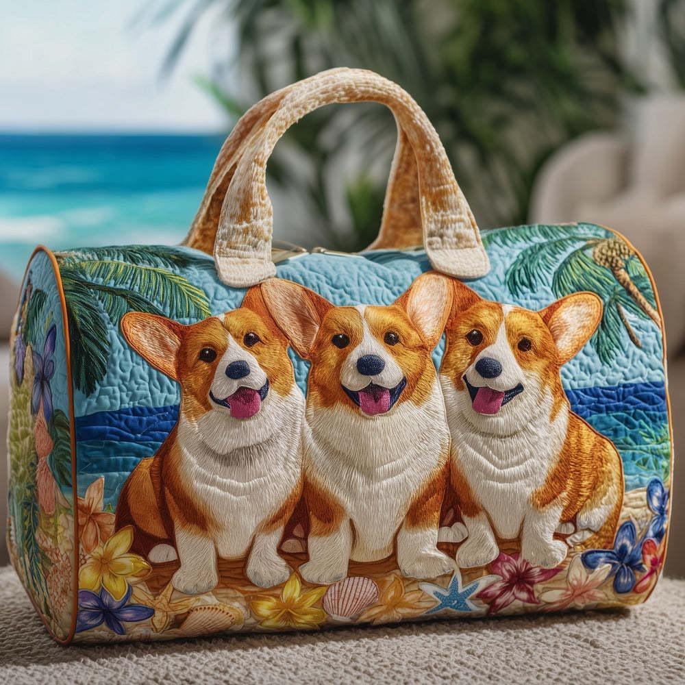 3D Printed Puppy Series Quilted Cotton Travel Bag - Fashionable Women's Yoga Handbag