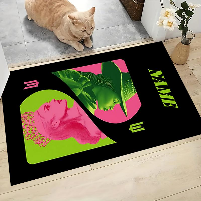 Custom Name Halloween Witch Night Carpet Rug Customizable Soft Washable Anti-Slip Home Living Room Sofa Mats Personalized Rug. 0909332
