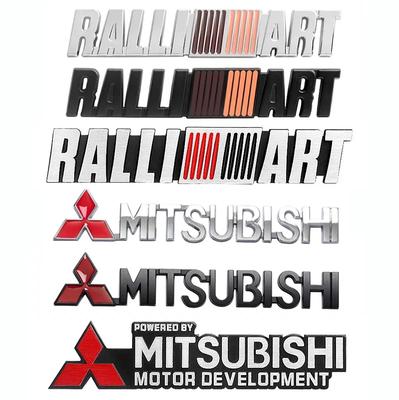 Metal Car Front Grille Emblem for ASX EVO Lancer Ralliart Montero Mirage L300 Outlander Rear Trunk Badge Sticker QC3