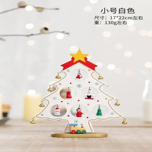 Ornament de birou Pom de Crăciun din lemn DIY Mini Decorațiuni Pom de Crăciun Ornament pentru vitrină adornos navideños