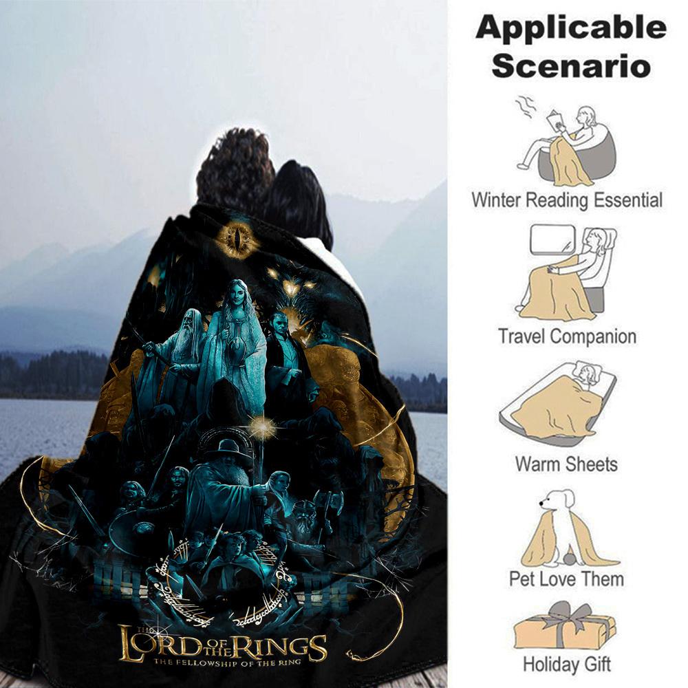 1pc Lord of the Rings Fellowship of the Ring Blanket Lightweight Flannel Throw for Sofa Bed Travel Camping Livingroom Office Couch Chair 1141KK