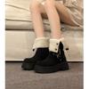 Thick-soled Shoes, Height-increasing Boots, Women's Fleece Warm Boots, Versatile and Retro Ankle Boots