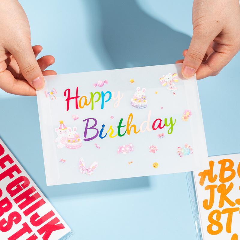Colorful DIY Letter & Number Stickers for Water Bottles, Journals, and Creative Gifts