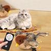 USB Rechargeable Cat Toy Flapping Bird Cat Toy 3 Levels Adjustable Remote Control USB Flapping Wings Cat Toy Chirping Cat Toy