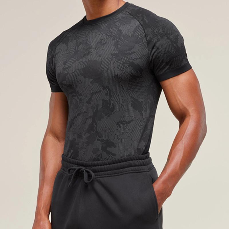 Herren Schnelltrocknendes Atmungsaktives Slim-Fit Sport-T-Shirt mit Kühleffekt und Lässigem Print