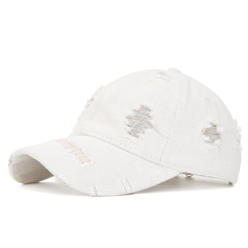 Summer Unisex Baseball Caps with Holes and Burrs Embroidered Letters Cap Sunshade Sunscreen Cap