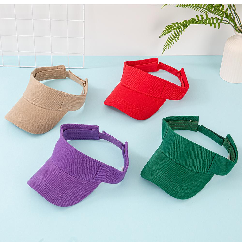 Cotton Sun Visor Hat For Women Men - Adjustable Empty Top Baseball Cap For Sports, Running, Golf, Beach - Multiple Bright Colors