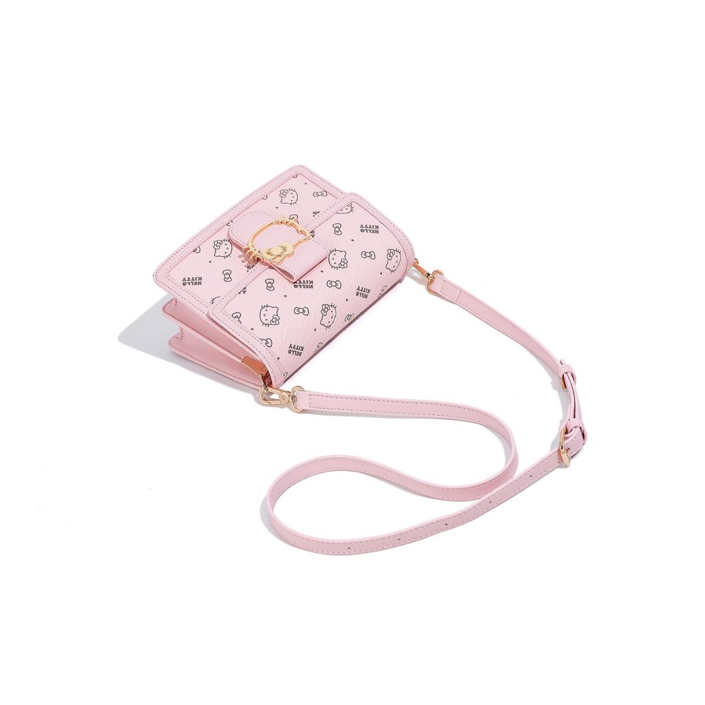 New Sanrio HelloKitty Hello Kitty PU Crossbody Bag, Small Square Bag, Shoulder Bag Women's Pink SHHF41517