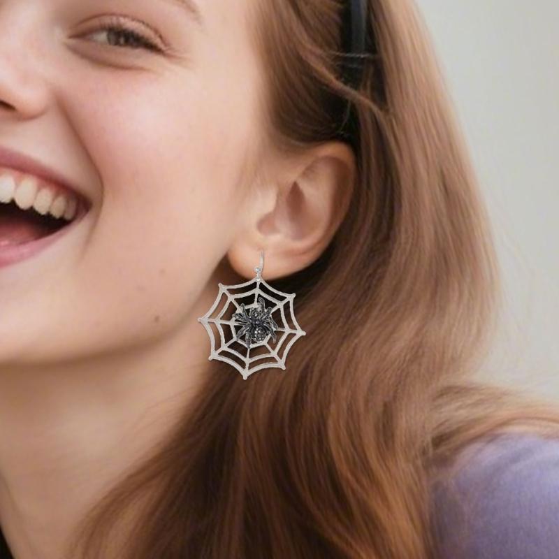 Lightweight Alloy Spiders Earrings with Allergy Resistant Pin Comfort Fit for Daily Wear Party Use Gothic Style Music Festivals