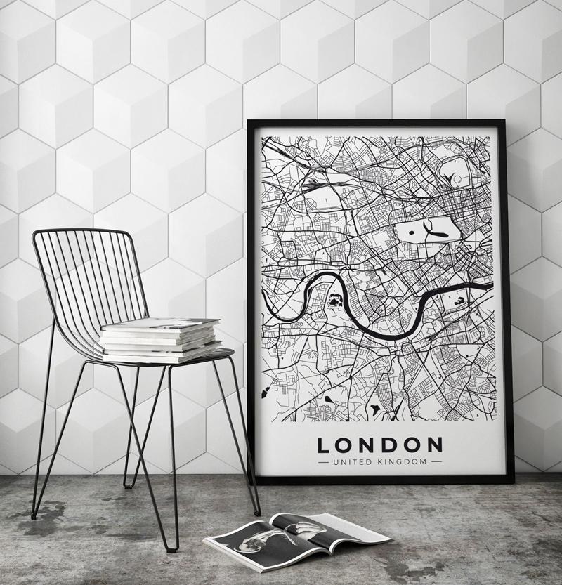 Plakát mapa plán města Londýn