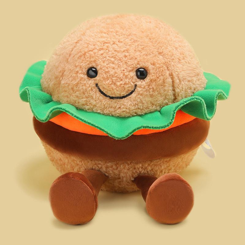 Egg Hamburger Toast Tart Plush Toy Soft Stuffed Doll Desk Decor Creative Gift