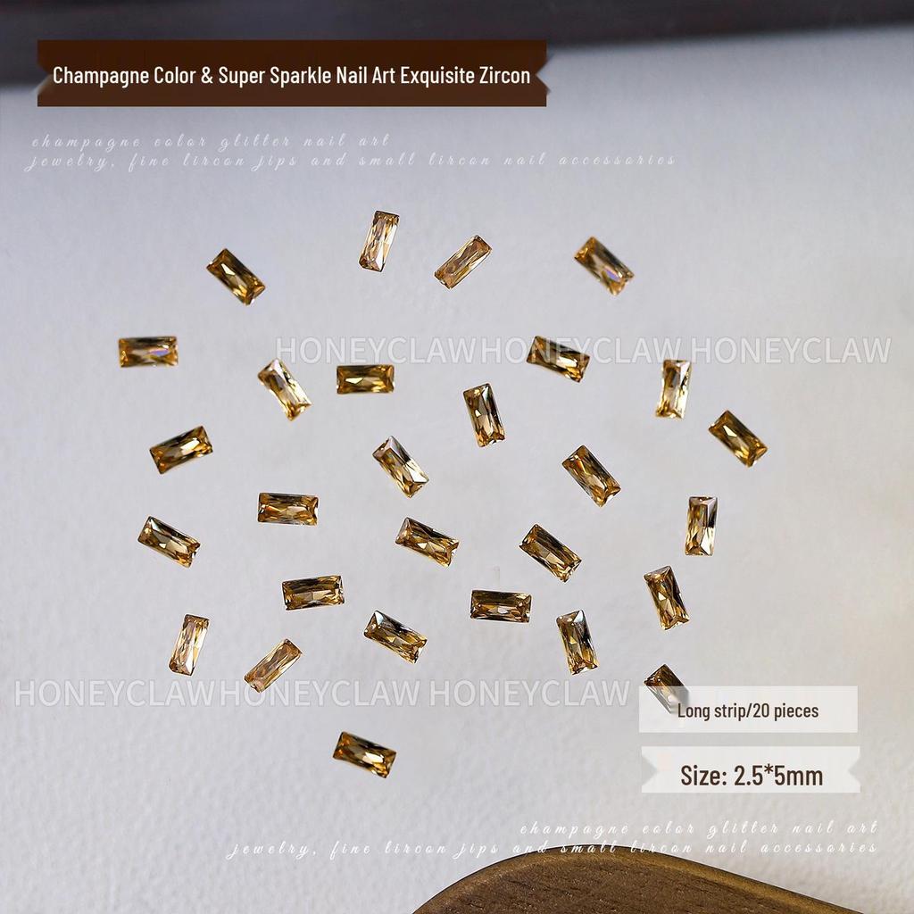 5A Champagne Champagne & Coffee Tone Zirconia Nail Art Rhinestones - Irregular Shapes: Water Drop, Horse Eye, Pigeon Egg.
