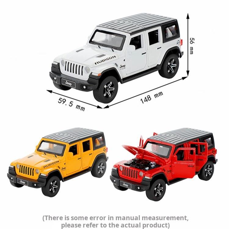 1/32 Jeep Wrangler Rubicon Off-Road Vehicle Simulation Alloy Car Model Kids Pull Back Collection Ornament & Desktop Decoration ALS1