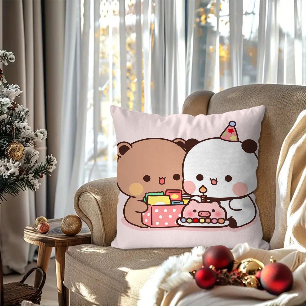 Cartoon One And Two Cloth Animation Pillow Case Square Pillow Bedroom Sofa Leisure Comfort Car Living Room Home Decoration 40X40