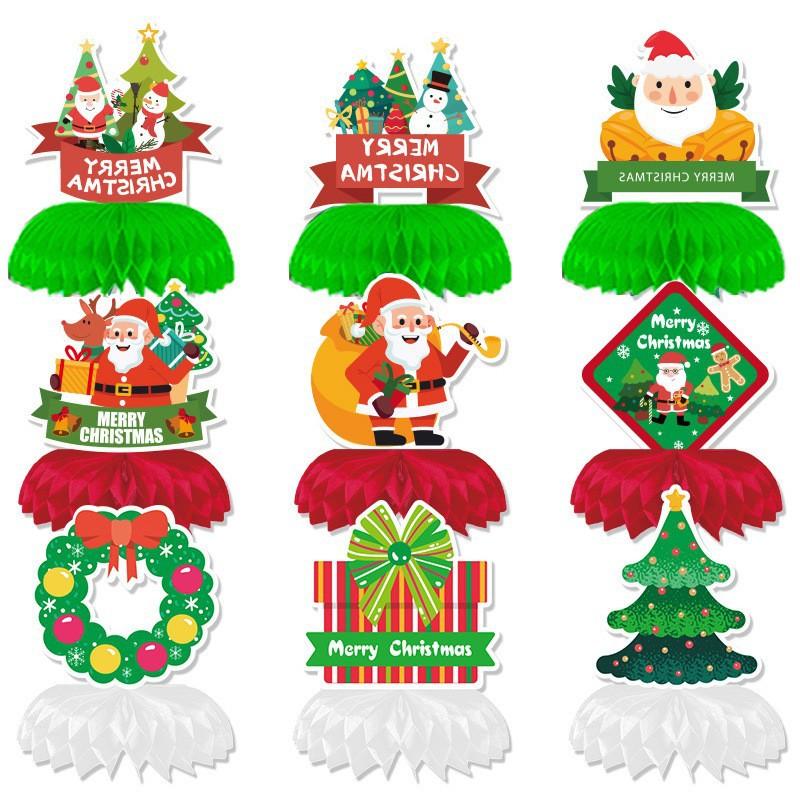 Cross-border Christmas Letter Flag Banner Paper Christmas Latte Flower Flag Hanging Flag Atmosphere Decoration Party Decorations
