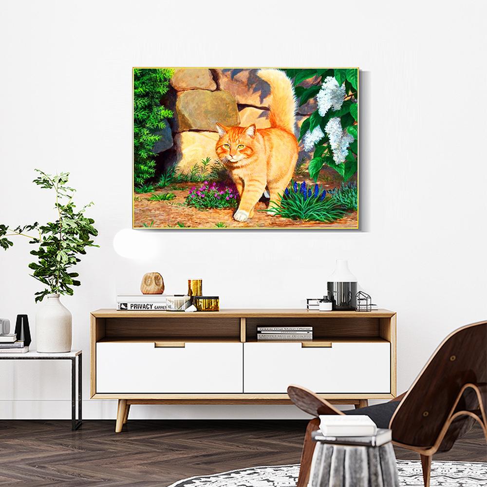 Diamant-Malerei, Katze, Kreuzstich-Set, Diamant-Stickerei, Tier, voller Bohrer, quadratisches Mosaik, Blume, Strass, Wohnkultur