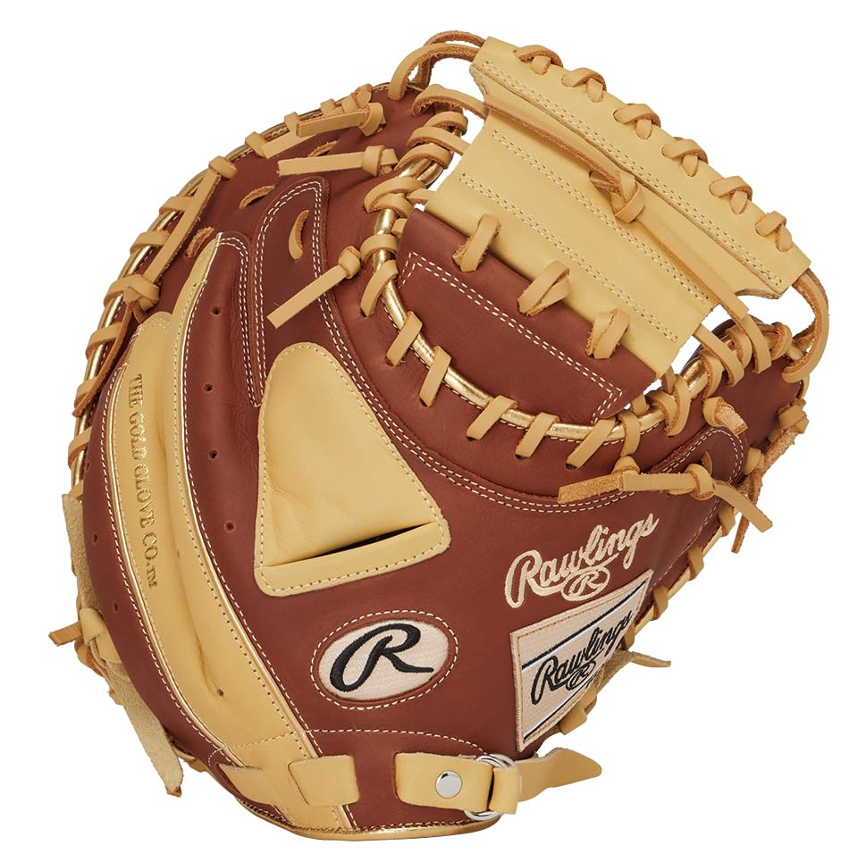 Rawlings Baseball HYPER TECH COLOR SYNC 33 Throw Glove, Softball, GR5FHTC2AF, Catcher's Glove, Brown/Camel, inches, Left-Handed