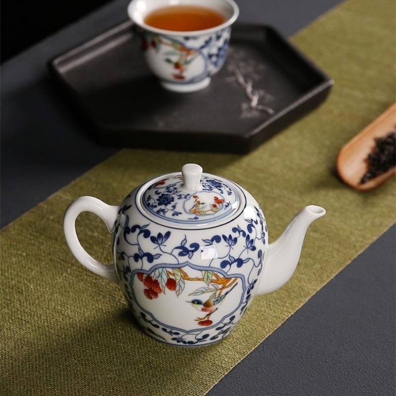 Elegant Chinese Style Teapot, Household Ceramic Teaware, Beautiful Making Tea Pot, Blue and White Porcelain Drinkware, 310ml