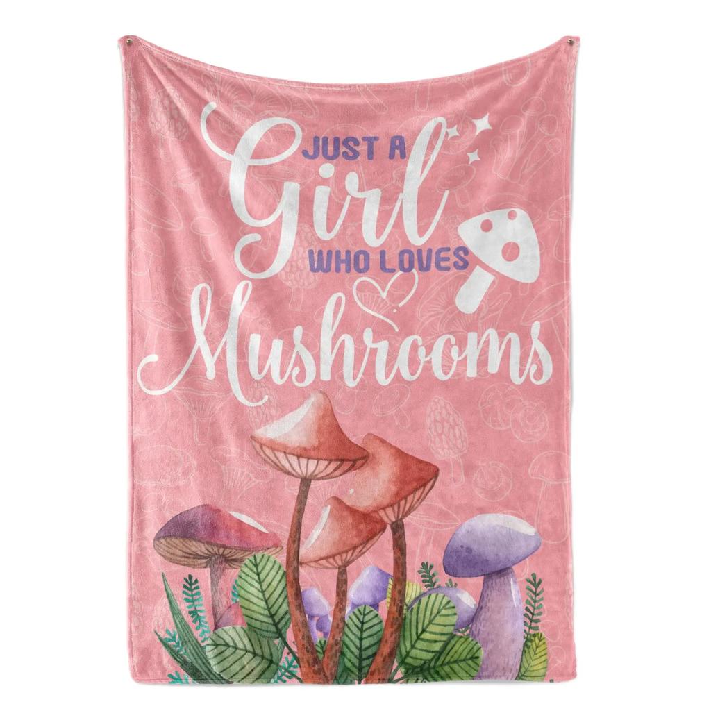 Deka s houbami Mushroomology Flísové přehozy pro všechna roční období Botanická věda Plyšová měkká deka na postel či pohovku Velikost Queen