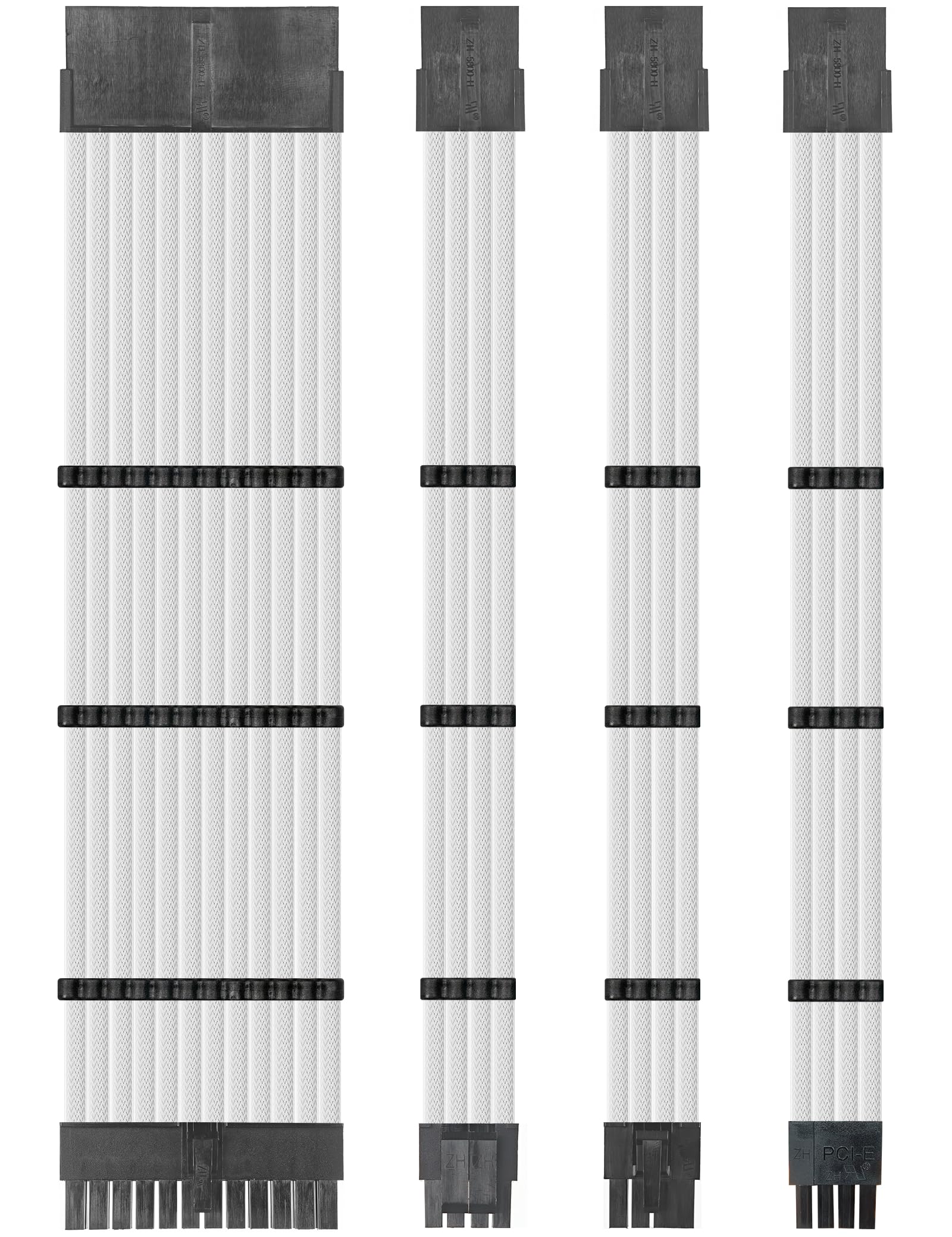 

Novonest Power Supply Extension Sleeves for Auxiliary Power Modular 500mm Set of Includes Sleeve Guide Set Cables, Long, 4, 24-Piece [SC504] білий