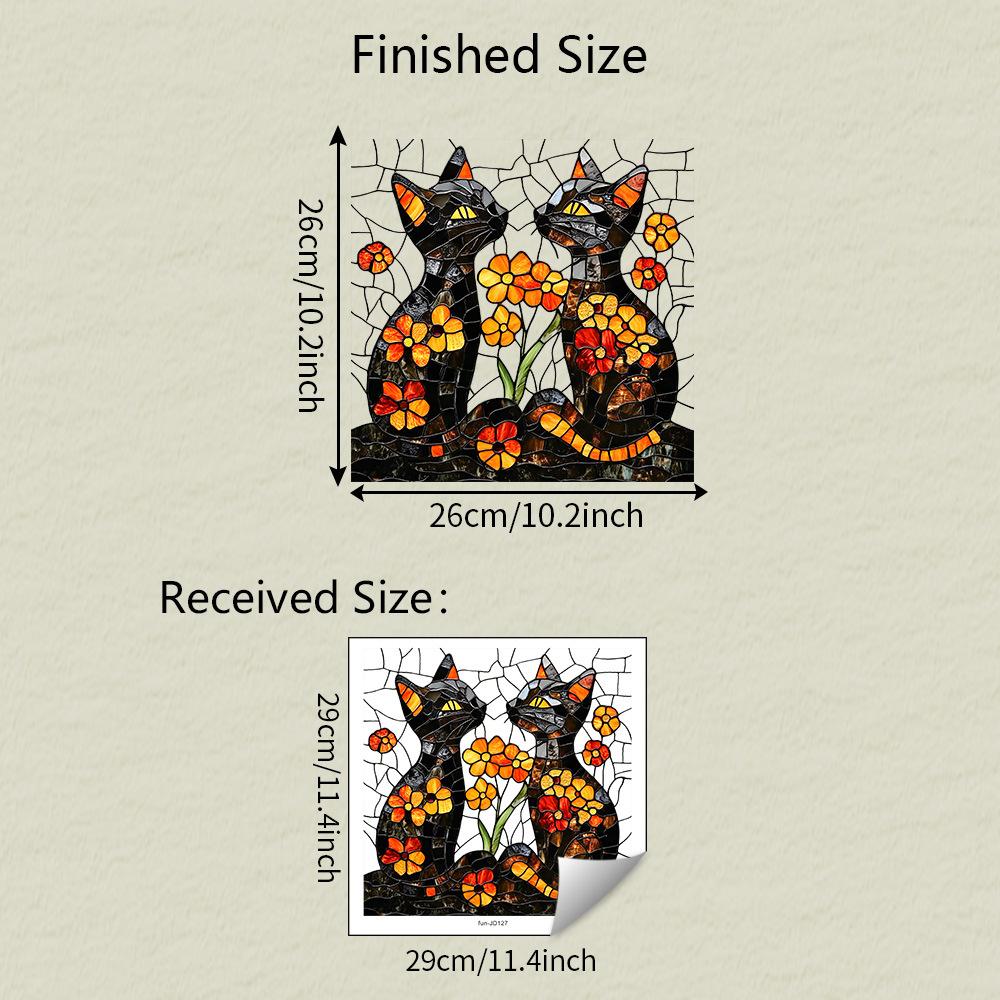 

Мультяшный котенок цветок балкон стеклянное окно благоустройство и украшение статические наклейки на окно