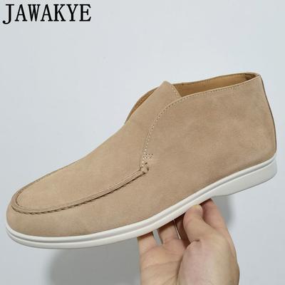 Top Lazy Loafers Suede Leather Casual Flat Shoes Women Round Toe Female Driving Shoes Couples Shoes Men