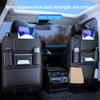 High Quality Black Car Seat Back Organizer - Large Capacity PU Leather Storage Bag for Water Bottles, Tablets, Laptops And Accessories