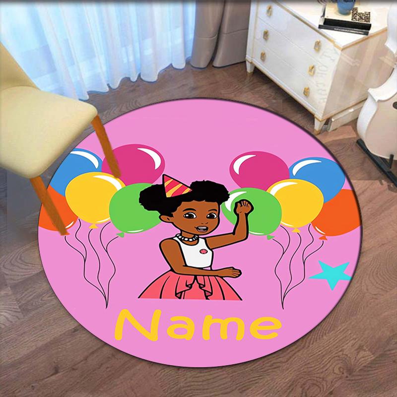 Custom Name Gracie's Corner Printed Round Rug Carpet Chair Rug Area Rug Entryway Doormats,for Office Chair Living Room Bedroom Kitchen Room.