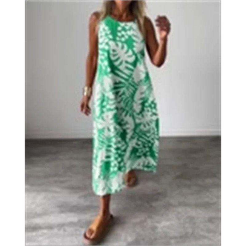 

Ladies Printed Sleeveless Sleeveless Dress Women s Print Sleeveless Dress TURQUOISE XL