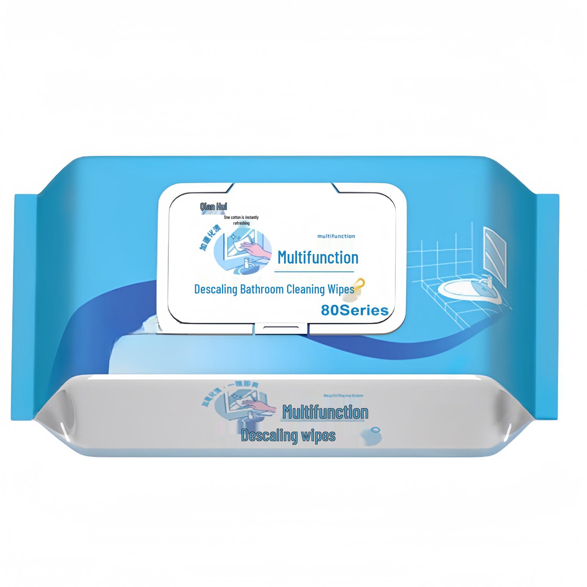 Descaling Bathroom Cleaner Wipes for Glass, Toilet, Shower, Faucet, and Mirror