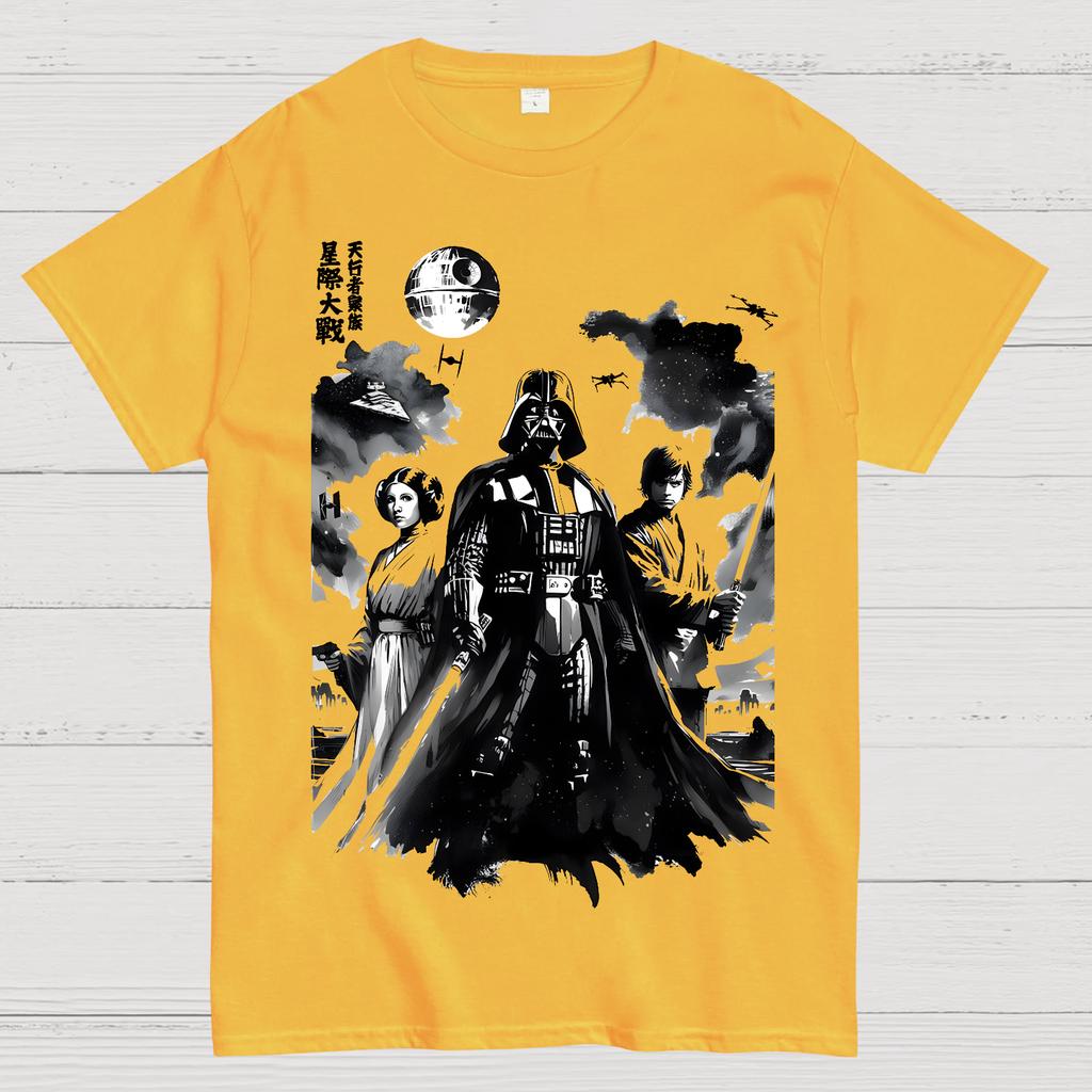 Skywalkers Sumi-e Unisex 100% Cotton Summer Casual Cool Loose T-Shirt