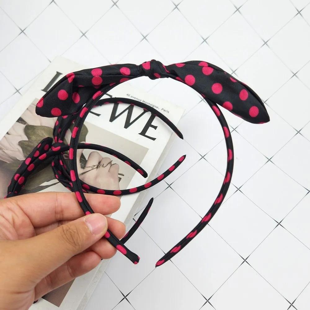 Polka dot ribbon headband women s headband