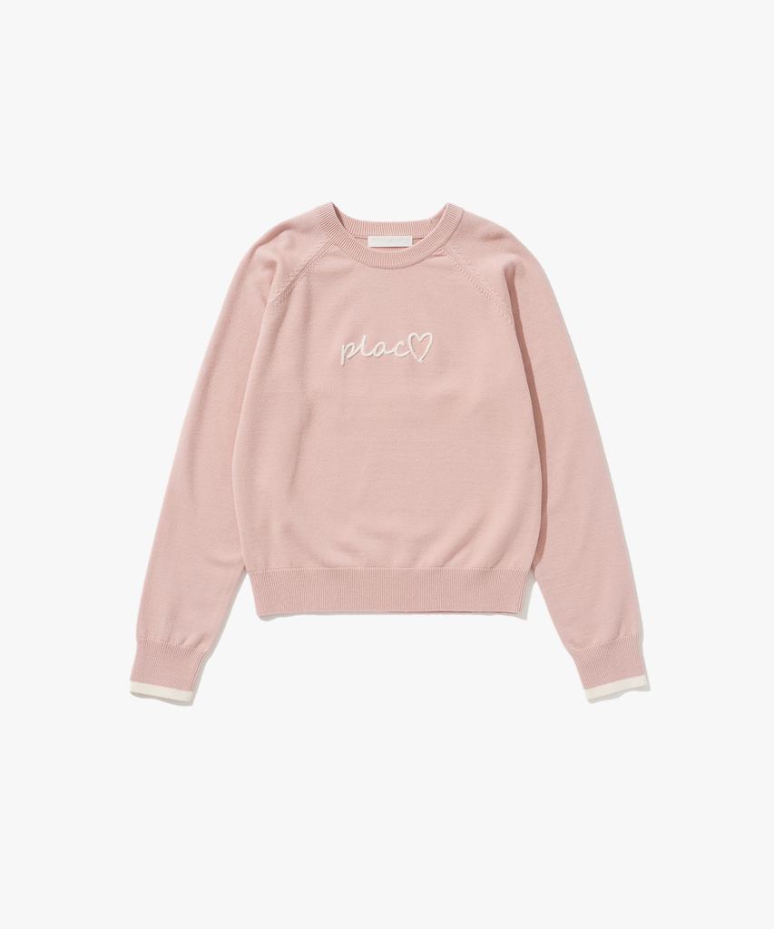PLAC WOMEN Raglan Plack Pullover Knit Pink