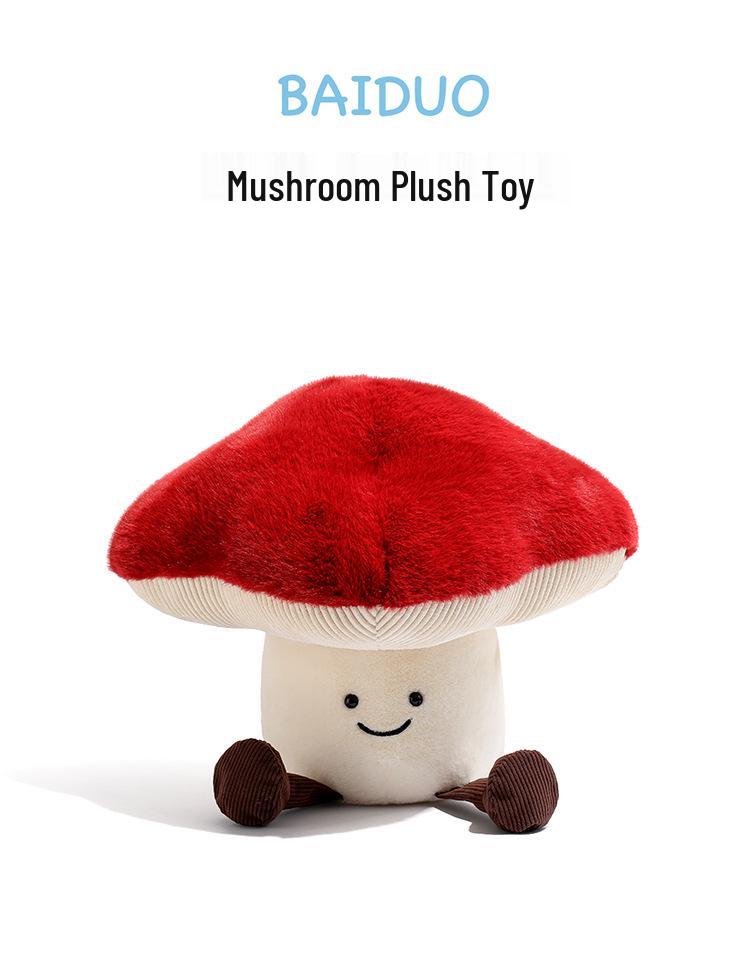 Cute Mushroom Plush Doll Cushion - Children's Cartoon Back Pillow Gift