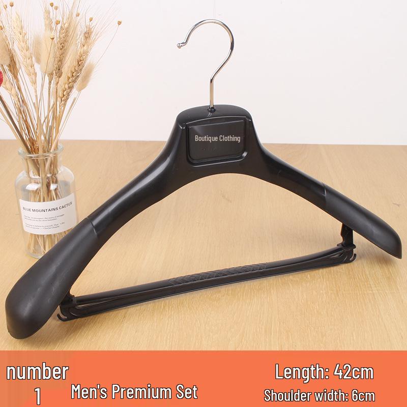 Wide-Shoulder Seamless Plastic Clothes Hanger Set for Suits and Overcoats