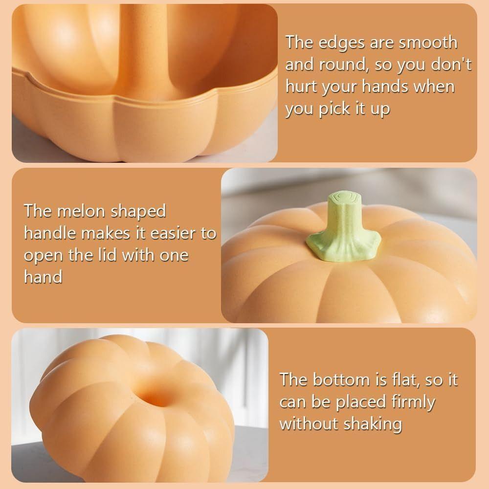 Fresh-keeping Candy Snack Tray Double Layer Serving Container Pumpkin Snack Holder  Travel