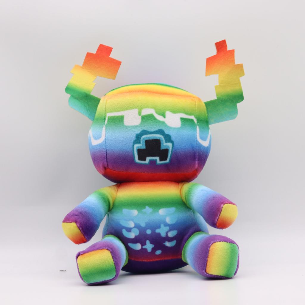 Pixel-Style Plush Toy Set – Block Character Stuffed Animals Mini Collection for Gaming Fans Kids Room Decor