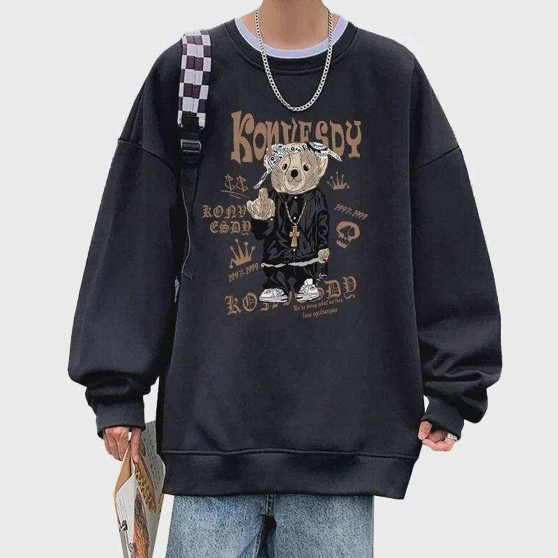 Herren Cartoon Sweatshirt 2023: Verdickt, Samt, Trendiges Allround-Herbst-/Winter-Unterhemd