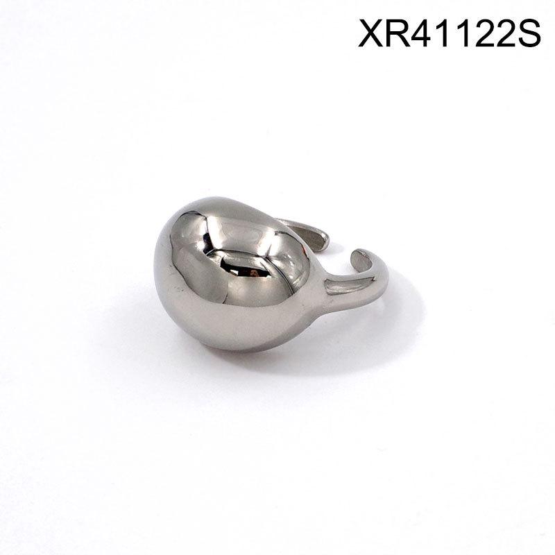 18K Gold Plated Stainless Steel Geometric Line Ring - Fashionable, Light Luxury, High-End Design Adjustable open size xr41122s-1043