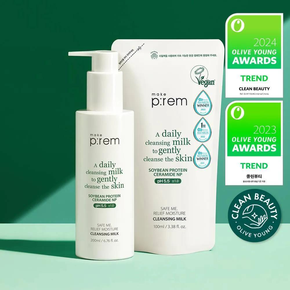 makeprem Safe Me Relief Moisture Cleansing Milk Special set (200ml+100ml)