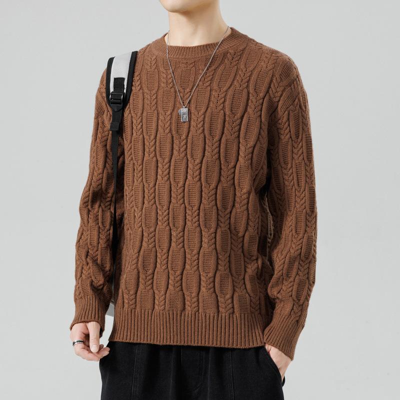 Hot Sale, New Knitted Crew Neck Sweater in Autumn and Winter, Men's Bottom Knitted Sweater and Sweater