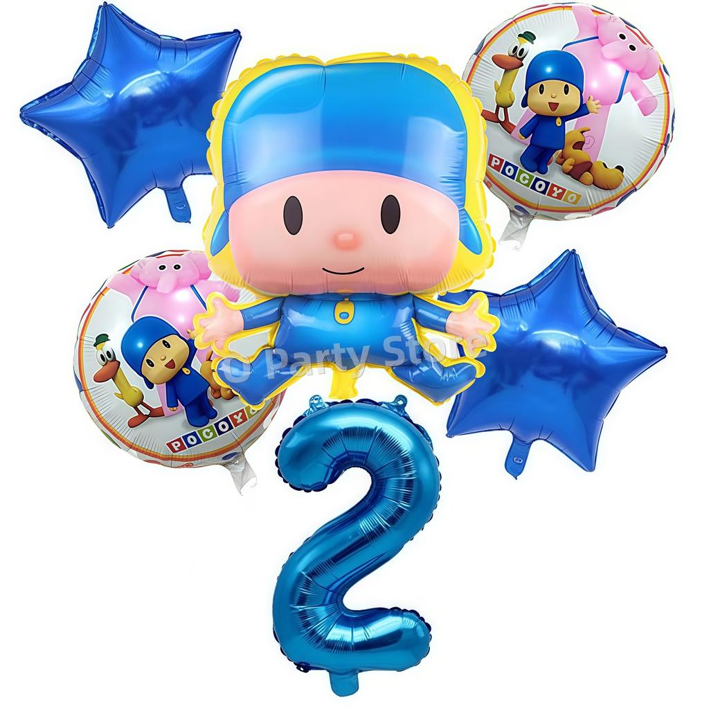 Pocoyo Geburtstag Dekorationen Einweg Geschirr Becher Teller Luftballon Banner Für Kinder Mitgebsel Babyparty Deko Party Zubehör Geschenk