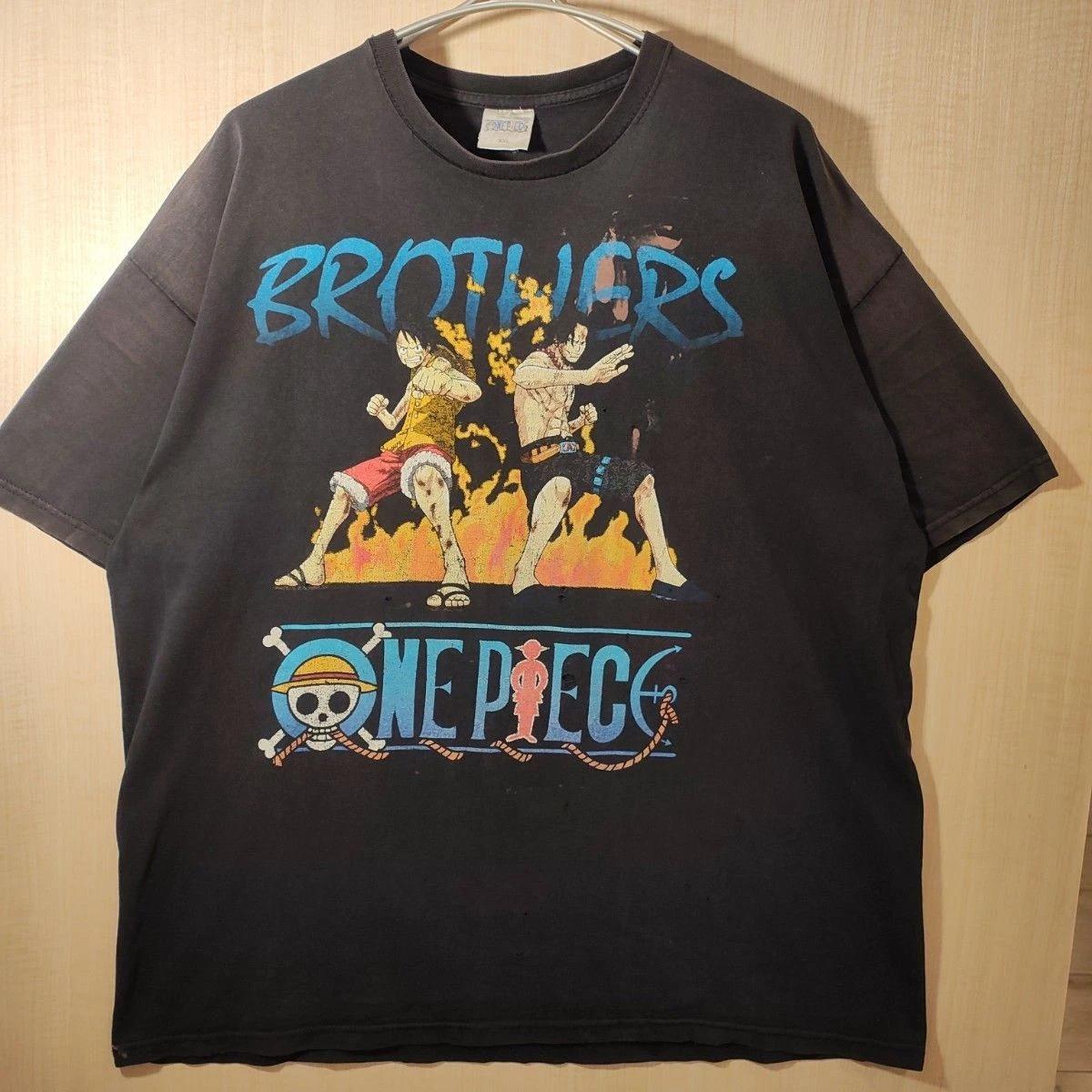One Piece Luffy Ace Brothers Graphic Anime T-Shirt XL Black 3XL