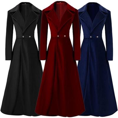 2025 Damen Herbst/Winter High-End Slim-Fit Mittelalterlicher Langer Trenchcoat
