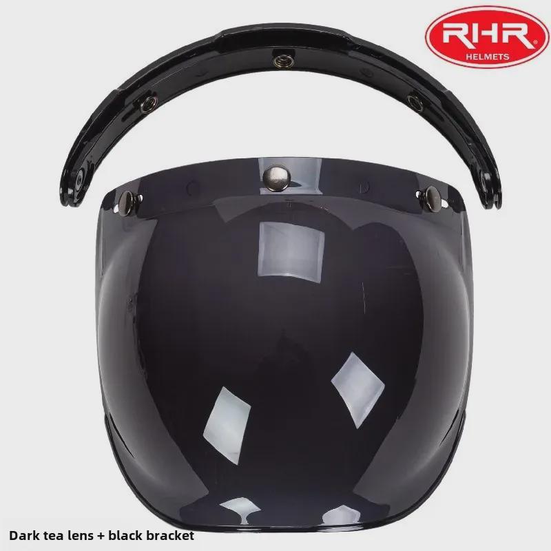 Japanese Three-Button Bubble Lens Motorcycle Helmet