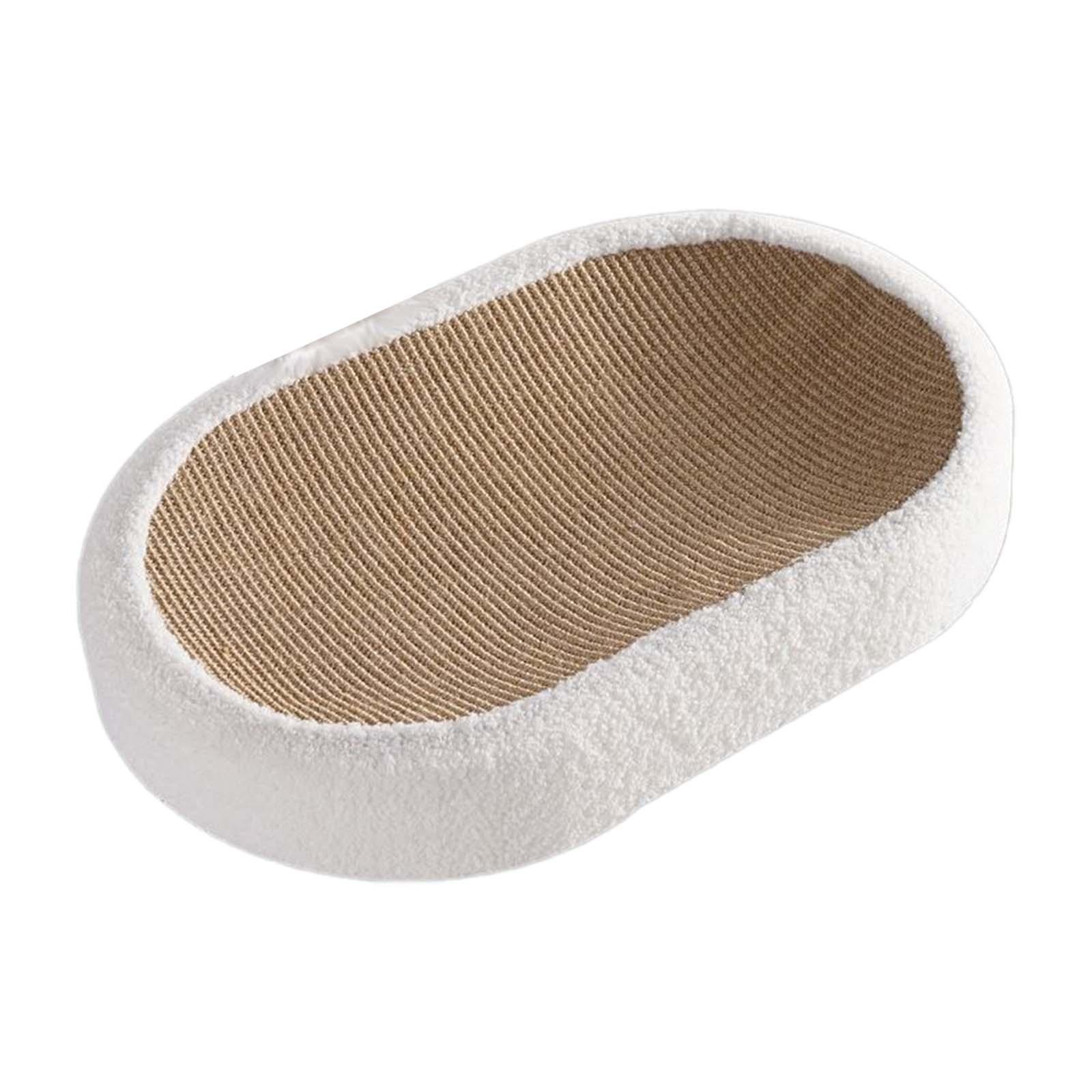 

Когтеточка для кошек, лежак, мебель для домашних животных, овальная, износостойкая, для домашних кошек, шлифовальная когти для маленьких, средних и больших кошек, котят белый